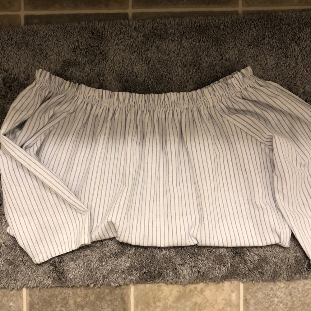 Passport off the shoulder shirt